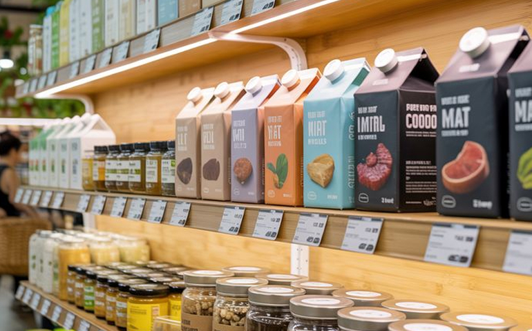 FMCG products displayed on retail shelves